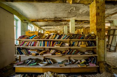 Ein Zimmer mit einem Regal voller Bücher