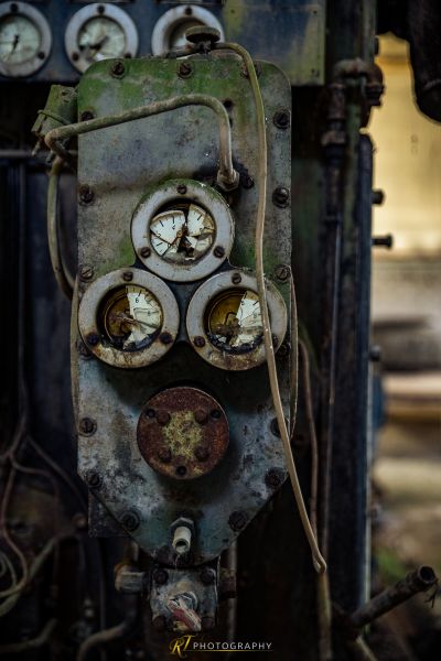 Eine Close-up einer Uhr auf einer Maschine