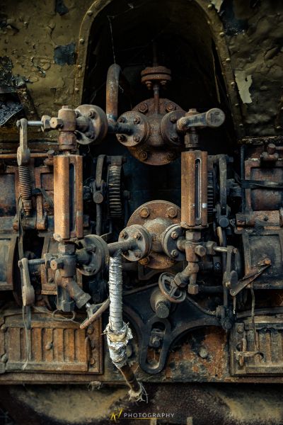 Ein rostiger Zugmotor