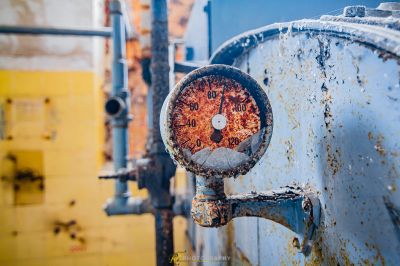 Einem rostigen Gastank