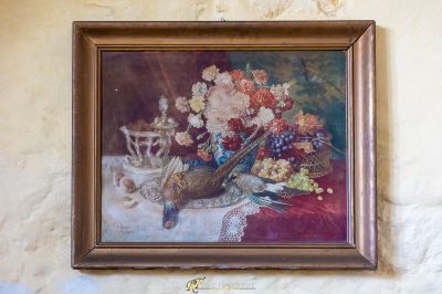 Ein gemälde von blumen