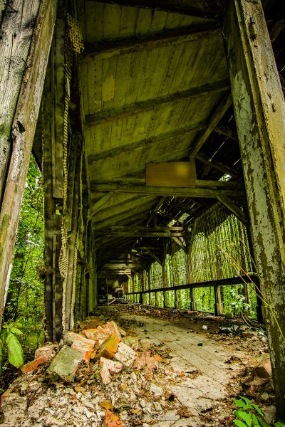 Ein sehr altes verlassenes Gebäude im Wald