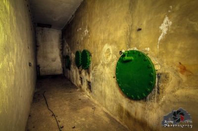 Ein grünes Feuer Hydra in einem schmutzigen Raum